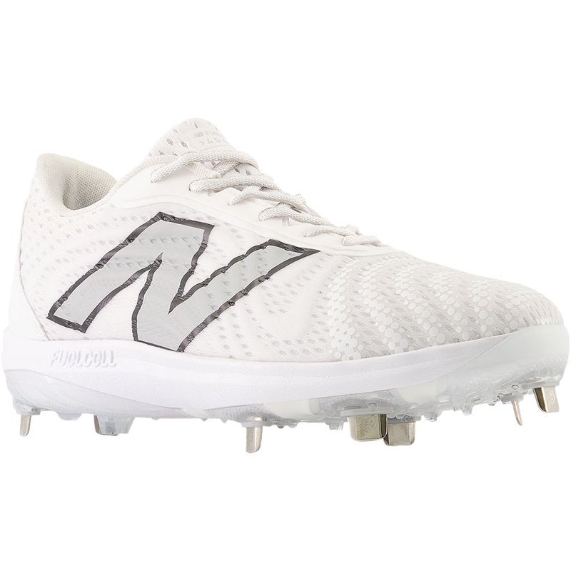 Men's Baseball Cleats FuelCell 4040v7 Low Metal Spikes White Grey