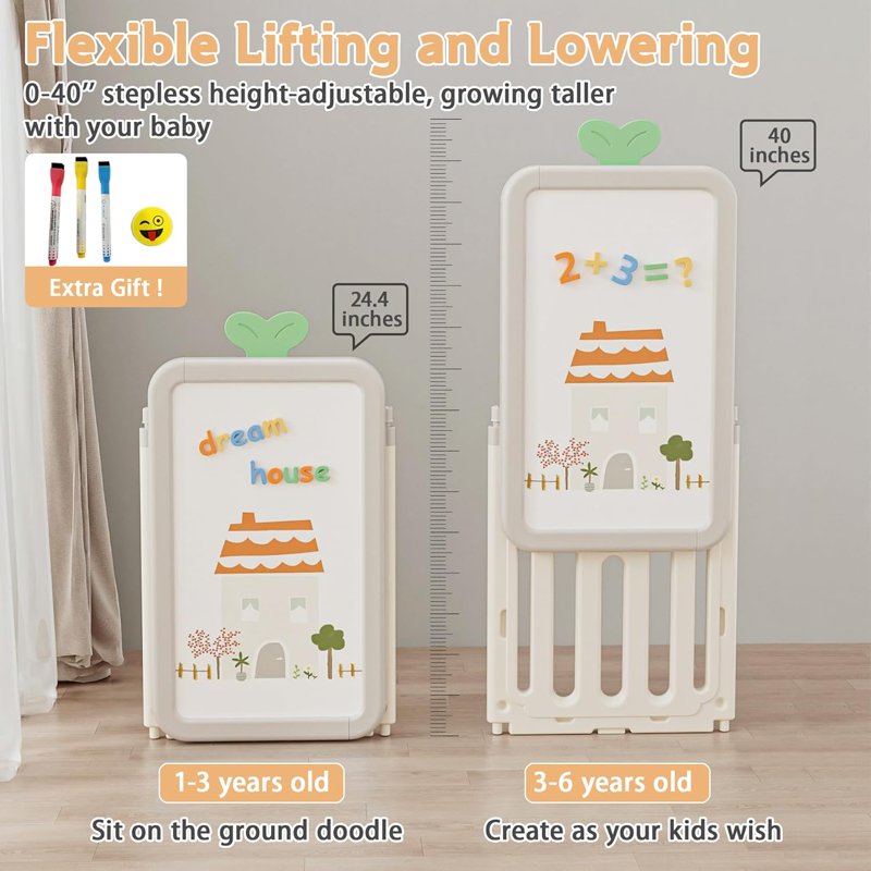 Kids Toy Storage Organizer with 10 Removable Bins & 3-Tier Bookshelf, Foldable