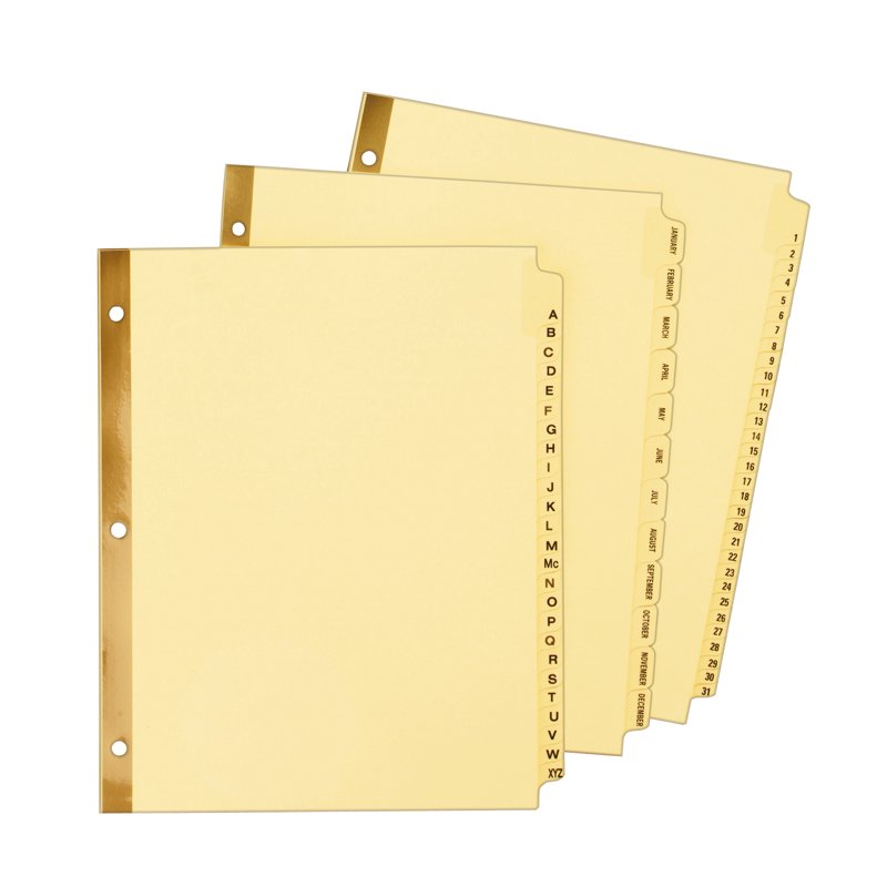 Avery Laminated Alphabet Table of Contents Dividers - 25 Tabs, 8.5 x 11, Pack of 25