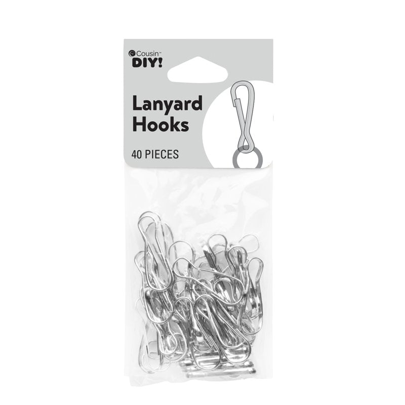 Metal Lanyard Hooks 40-Pack for Jewelry and Craft Making - Silver Finish