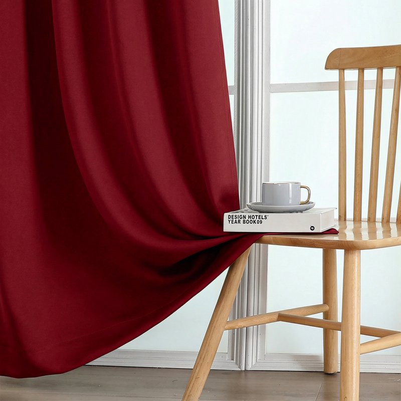 Blackout Curtain Set for Small Windows - Thermal Insulated Rod Pocket Shades