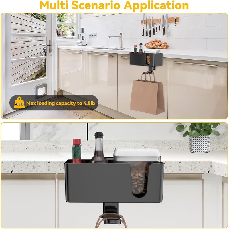 4-in-1 Desk Cup Holder & Headphone Organizer Clip - Under Desk Storage