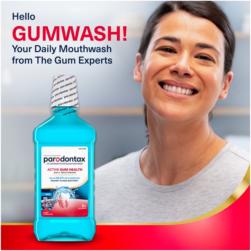 Gum Mouthwash for Bleeding Gums - Mint, 33.8 Fl Oz, Antibacterial Oral Rinse