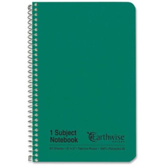 Eco-Friendly Recycled Narrow Rule Notepad 8x5 Inch Spiral Binding