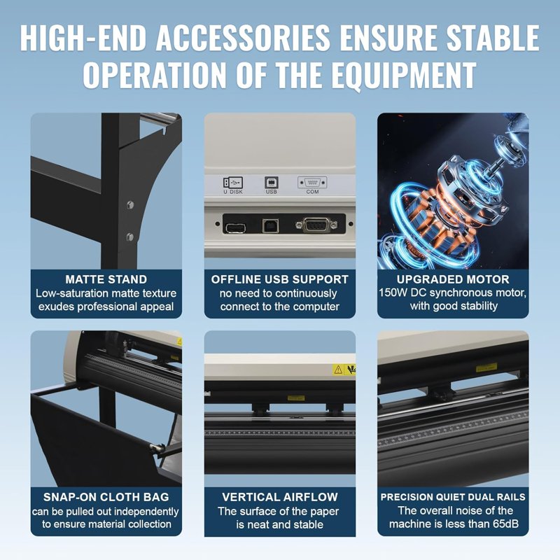 Vinyl Cutter Plotter Machine with Signmaster Software & LCD Display for Custom Designs