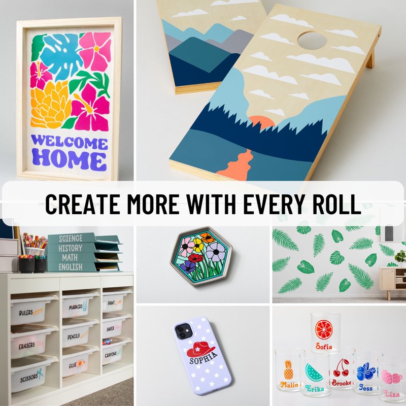 Rainbow Adhesive Vinyl Rolls Bundle for DIY Crafts - Cricut Compatible