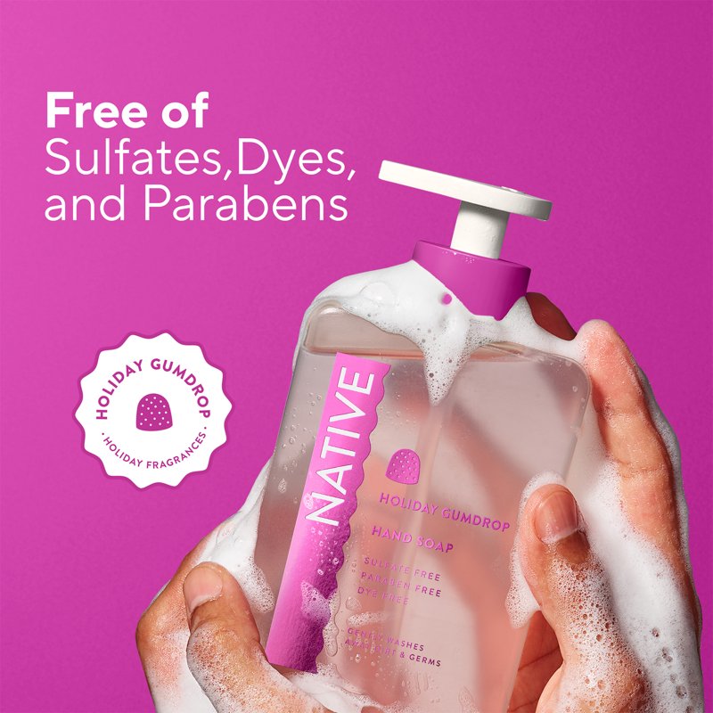 Native Holiday Gumdrop Hand Wash - Sulfate-Free Liquid Hand Soap, 13 fl oz