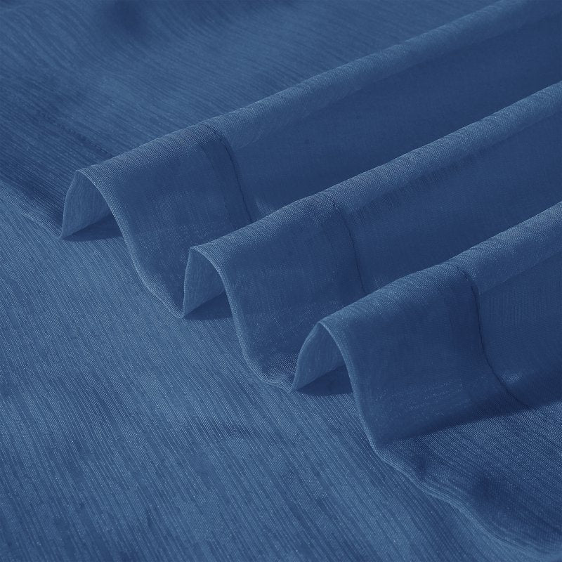 Semi-Sheer Linen Look Grommet Top Curtain Set of 4 - 54 x 84 Inches