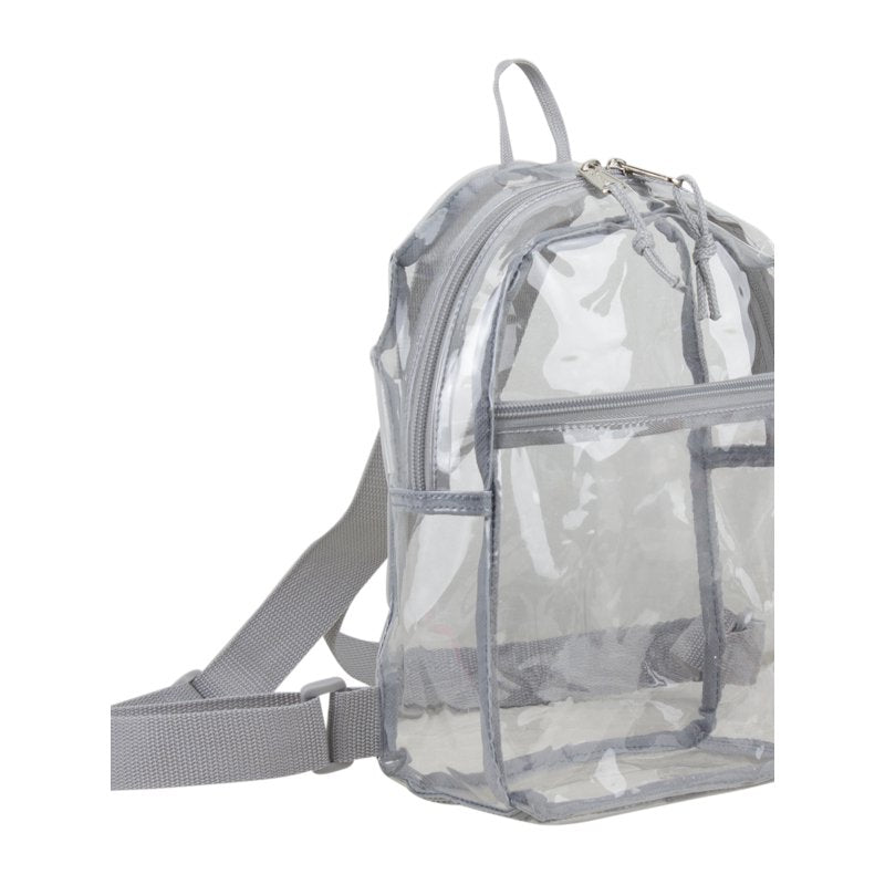Unisex Clear Mini Backpack with Front Zip Pocket - Lightweight & Durable