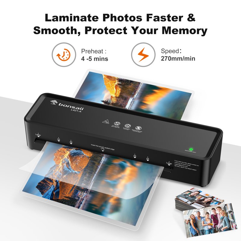 A4 Thermal Laminator Machine with Laminating Sheets for Home Office School