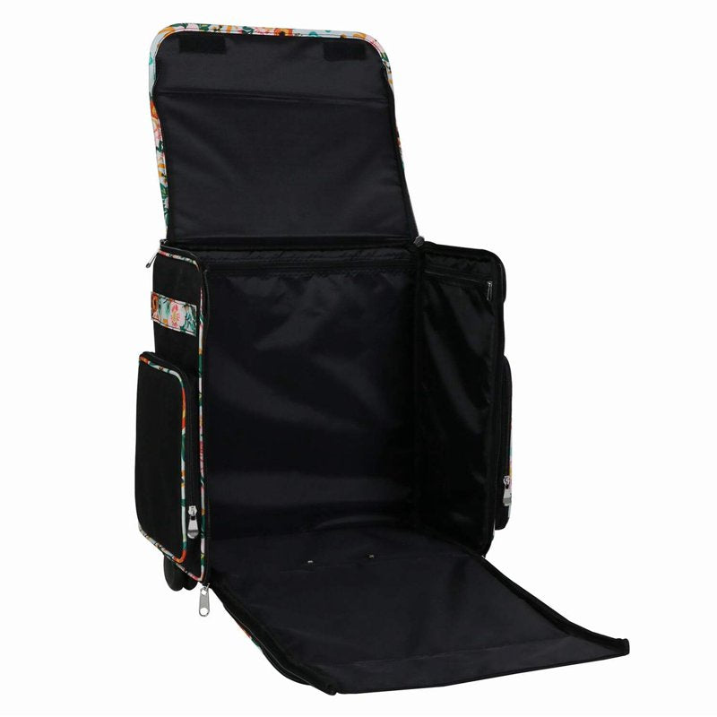 Foldable Rolling Scrapbook Case with Locking Handle, Large Capacity, Travel-Friendly