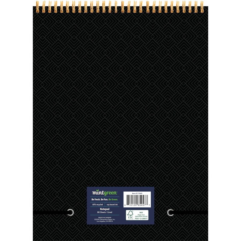 Mintgreen Spiral Top Notepad, 8x10.75, 80 Sheets, Professional Series