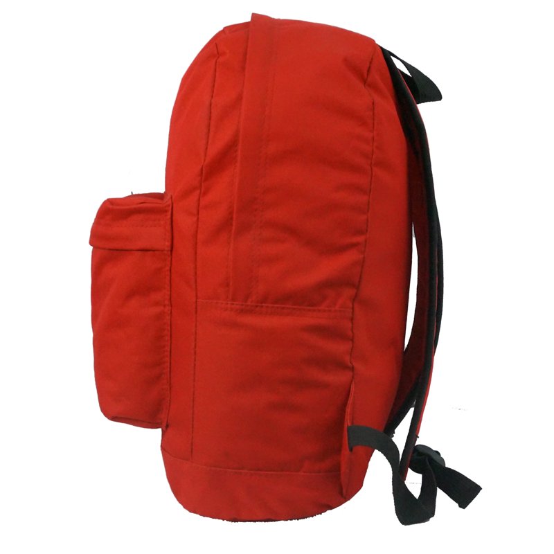 Unisex 18-Inch School Backpack with Double Zipper & Padded Straps - Red or Black