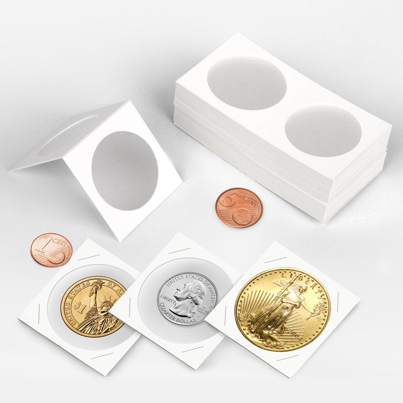 100pcs Cardboard Coin Holders 2x2 Inches - Protect and Display Coins
