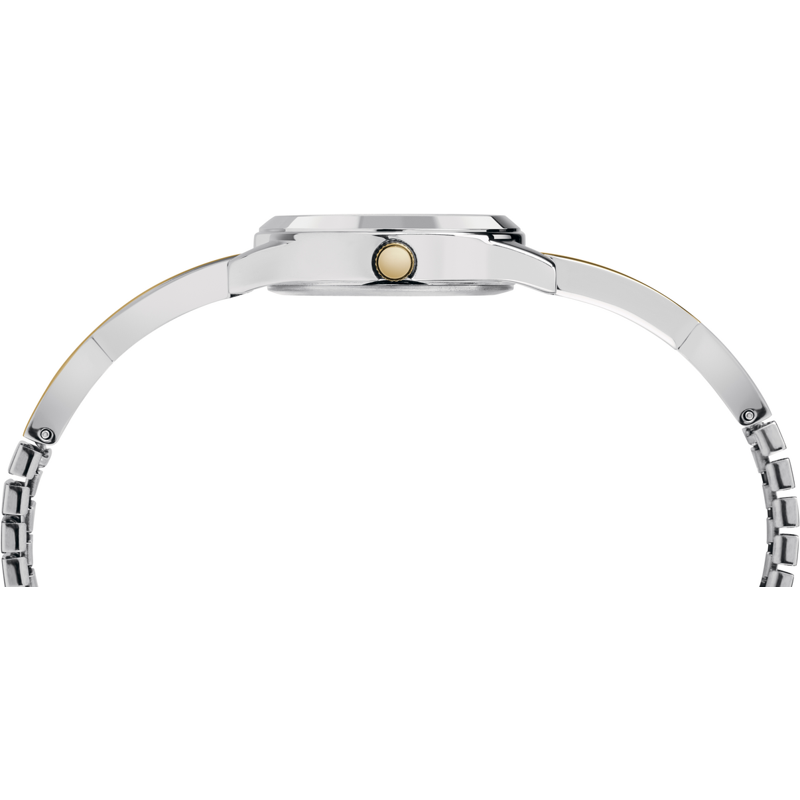Timex Women's Crisscross Stretch Bangle Watch - Two-Tone 25mm Fashion Accessory
