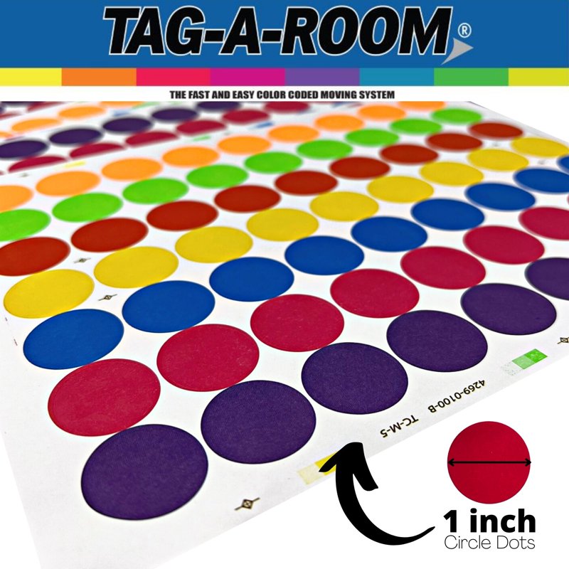 Color Coded 1-Inch Dot Label Stickers - 567 Count for Organization