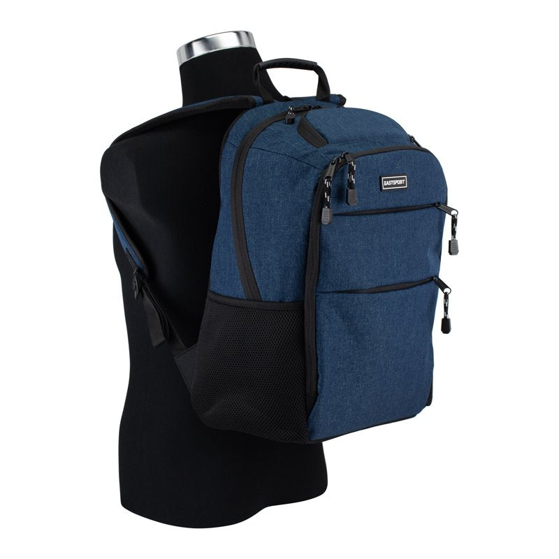Unisex 17-Inch Lifestyle Backpack with Laptop & Sunglasses Pocket - Teal Heather Chambray