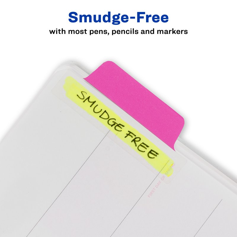 Assorted Neon Page Tabs - 2.5 x 1 Inch, Repositionable, 48 Pack