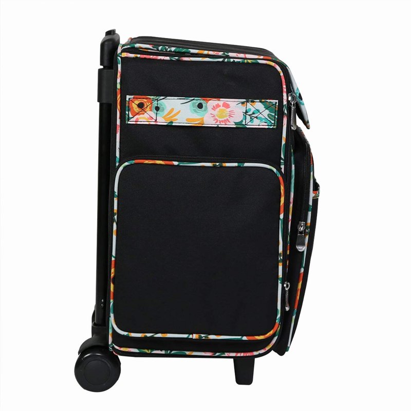 Foldable Rolling Scrapbook Case with Locking Handle, Large Capacity, Travel-Friendly
