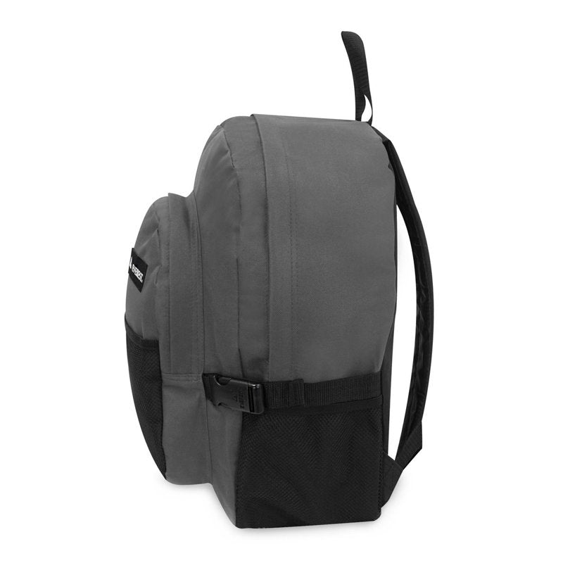 Durable Travel Backpack with Front Mesh Pocket Large Capacity Dark Gray Black
