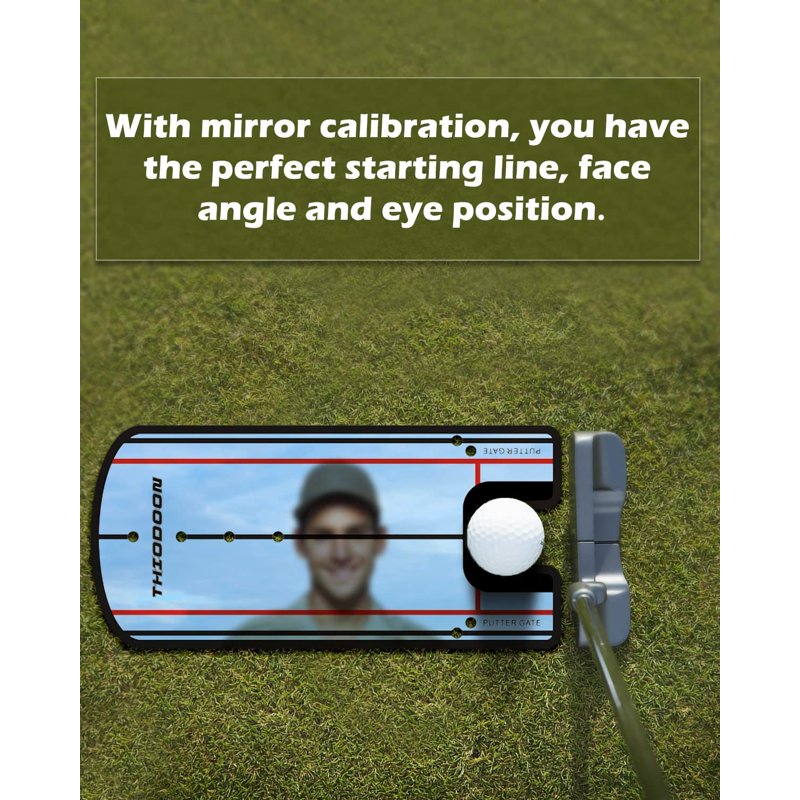 Golf Putting Alignment Mirror - Ultra-Thin 3mm Practice Aid with Carry Bag