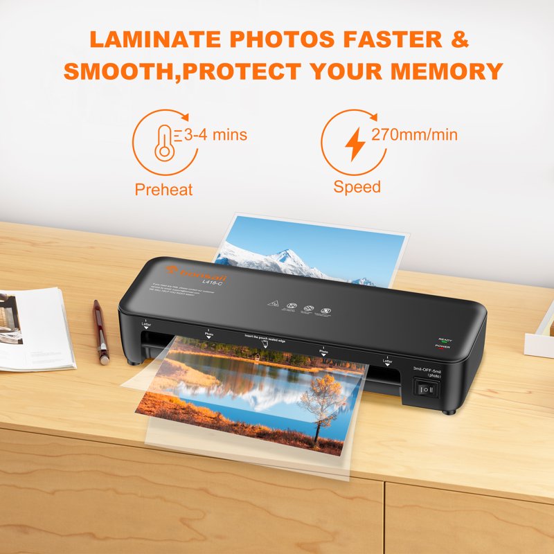 9-Inch Thermal Laminator Machine with 20 A4 Laminating Sheets for Home & Office Use