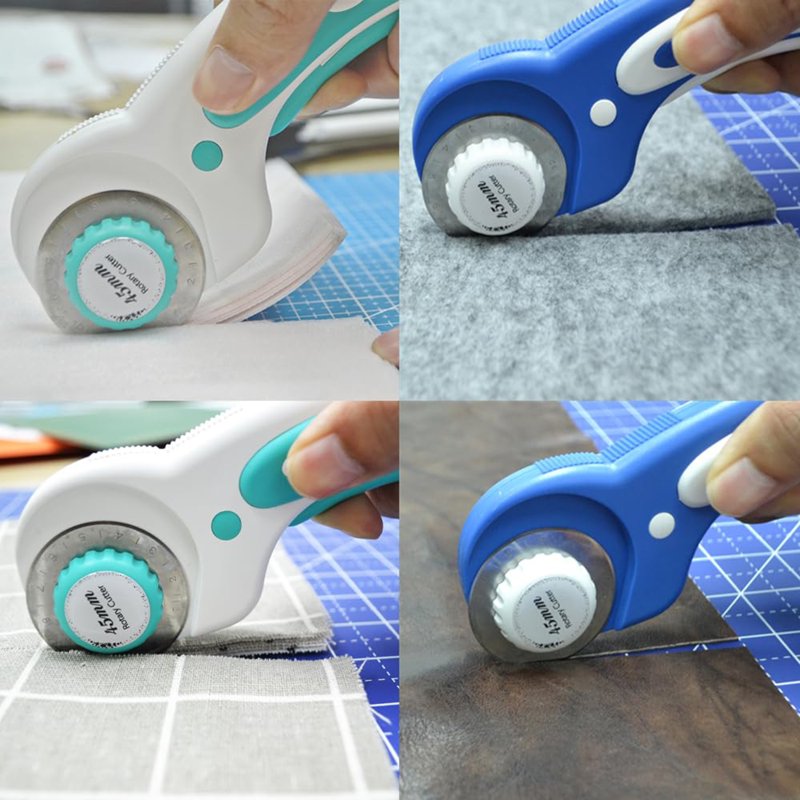 45mm Rotary Cutter Blades Set - 10 Sharp Replacement Blades for Quilting & Crafting