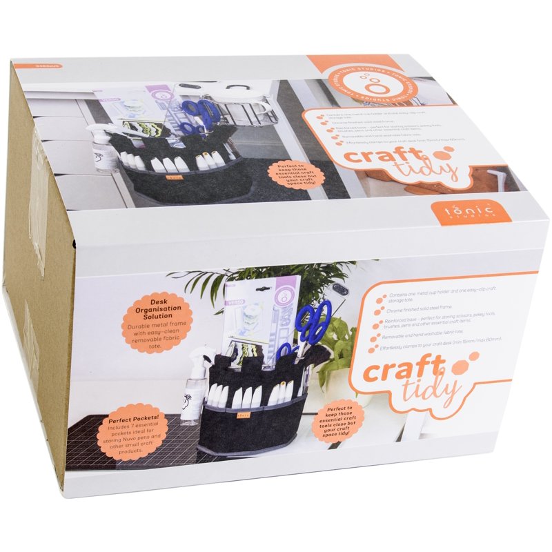 Craft Organizer Tote with Clamp & Removable Pockets - Sturdy Storage Solution