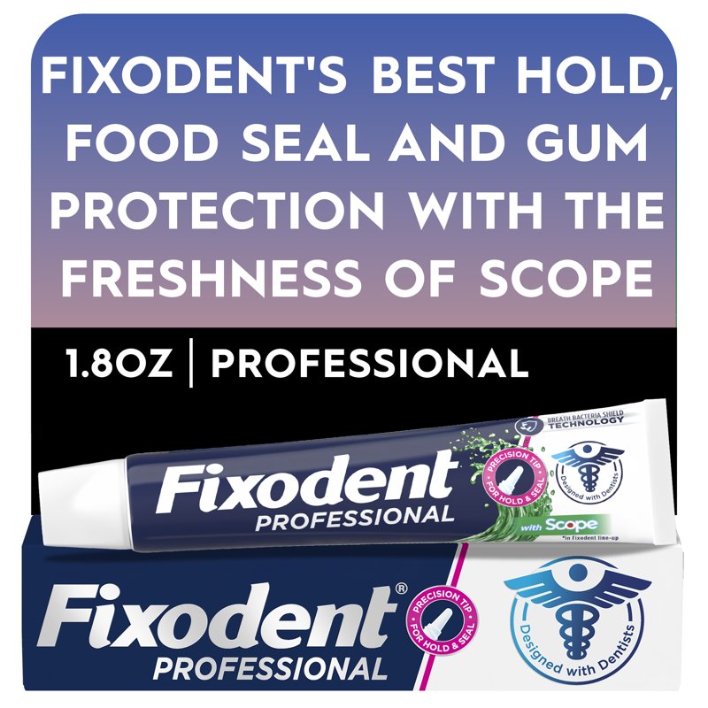 Denture Adhesive Cream - Strong Hold, Food Seal & Gum Protection, 3.6 oz (2 Pack)