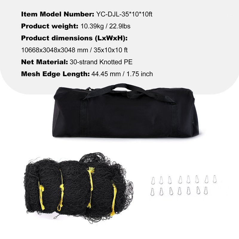 Heavy Duty Baseball Batting Cage Netting - Portable Practice Net for Indoor Outdoor Training