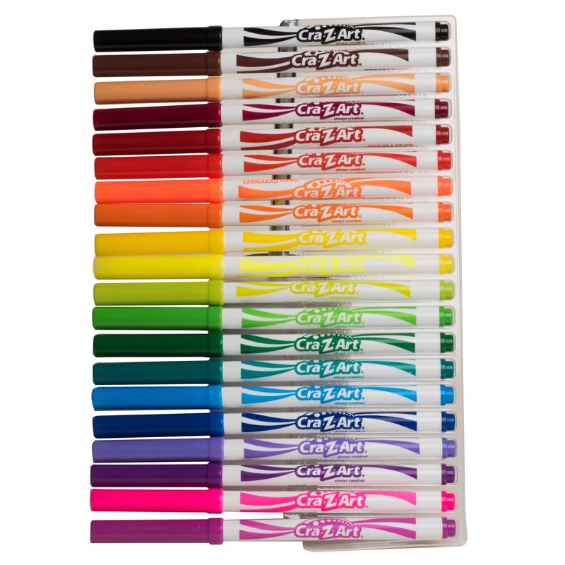 Washable Art Markers Set - 20 Bright Colors for Kids & Beginners