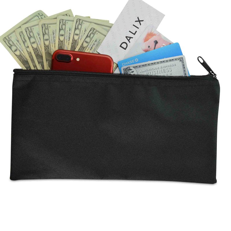 Security Deposit Money Pouch Zipper Coin Bag for Cash and Documents