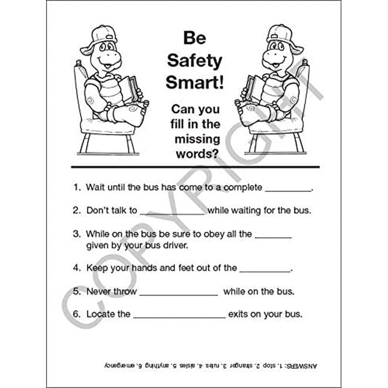 School Bus Safety Coloring & Activity Books - Kids Educational 25-Pack