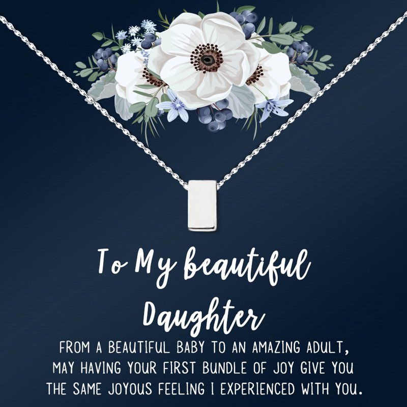 Mother & Daughter Cube Necklace Gift - Silver, Gold & Rose Gold Options