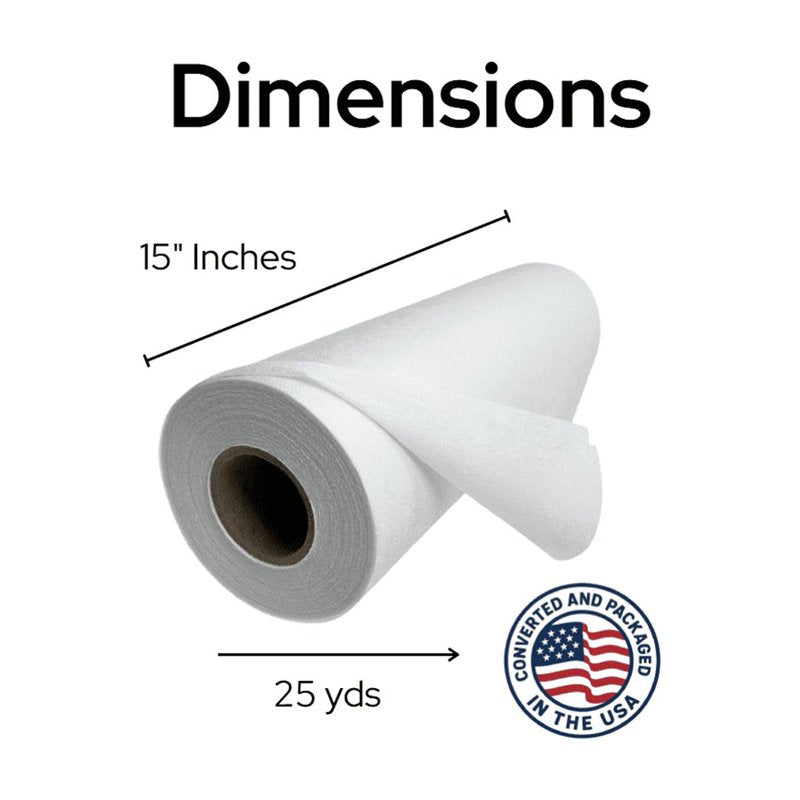 Medium Weight Fusible White Interfacing for Sewing & Quilting 15" x 25yd