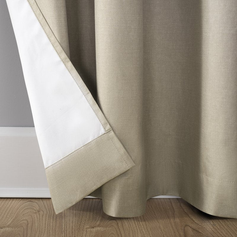 Blackout Thermal Insulated Grommet Curtain Panel - Room Darkening Linen