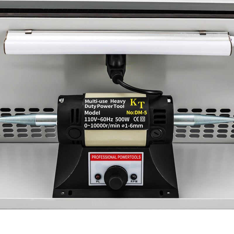 Jewelry Polishing Buffing Machine with Dust Collector & Light - Tabletop