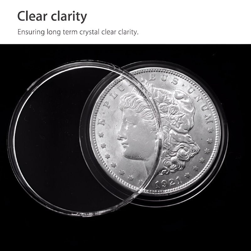 30pcs 40.6mm Clear Coin Holder Capsules for Silver Eagle 1Oz Coins