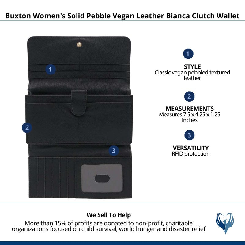 Vegan Leather Wallet with RFID Blocking – Multiple Colors