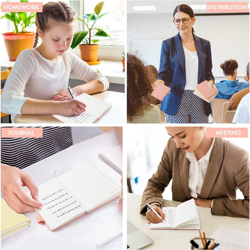 Pocket Notebook Set with Black Pens - Pastel Colors, 3 Pack, 3.5x5.5 Inches
