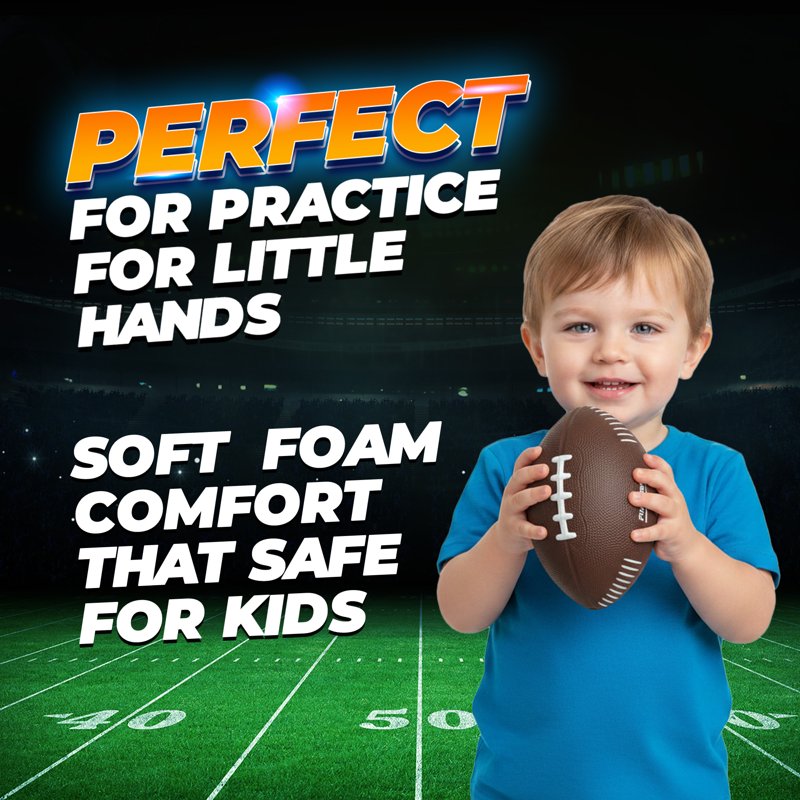 Mini Foam Football for Kids - Soft, Lightweight Indoor & Outdoor Play Ball