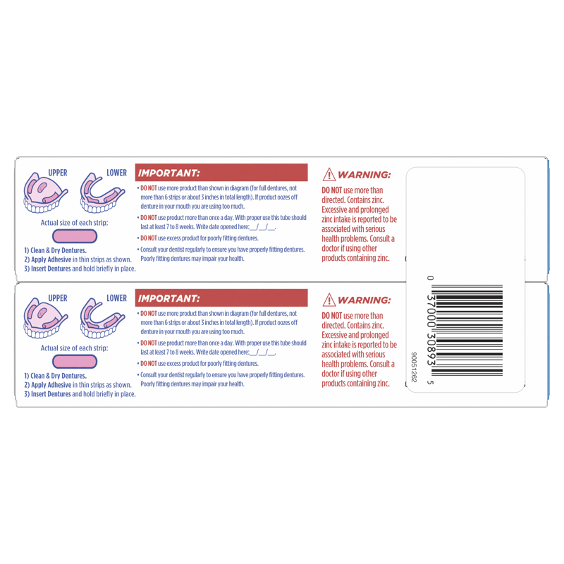 Denture Adhesive Cream All-Day Hold for Full & Partial Dentures - 2 Pack