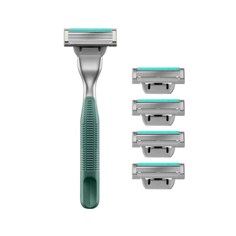 Men's Shaving Razor with 5 Blade Refills & Precision Trimmer