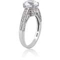 Sterling Silver 2ctw 100-Facet Cubic Zirconia Ring - Elegant Platinum Finish