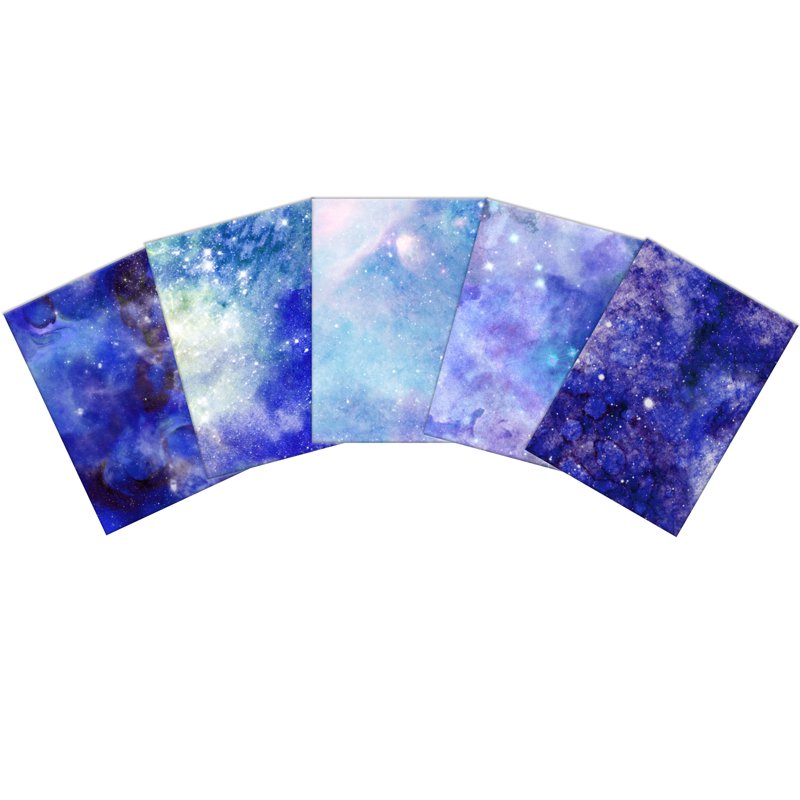Cotton Celestial Fabric Bundle - Precut Quilt & Sewing Material, 18x21 Inches, Multicolor, 5 Pieces