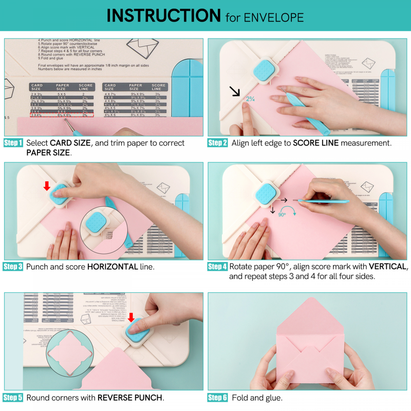 3-in-1 Craft Punch Board for Envelopes, Gift Boxes & Bows | All-in-One DIY Tool