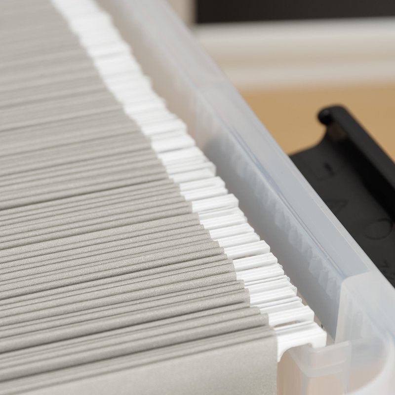 Plastic File Box Organizer for Letter Legal Documents - Pack of 1 or 6