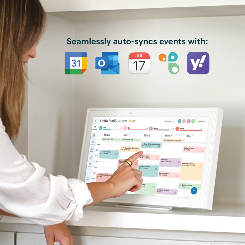 15-Inch Touchscreen Digital Calendar & Family Organizer Wall Mount