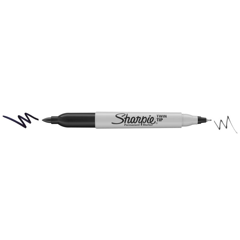 Sharpie Twin Tip Permanent Markers - Fine & Ultra Fine Black, 4 Pack