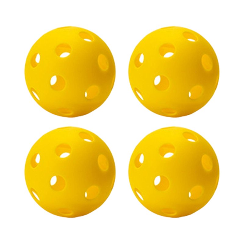 Funtasica Indoor Pickleball Balls 74mm 26-Hole Yellow 4pcs - Sanctioned Tournament Training